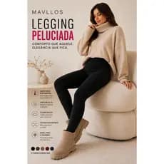 Calça Legging Flanelada Peluciada Feminina Inverno Cintura Alta Forrada