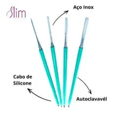 Kit Desencravador Verde Podologia Manicure Bisturi P/ Podólogo - Kit 4 Pcs - N206, N208, N209 E N214
