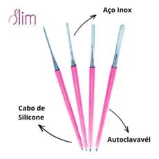 Kit Desencravador Rosa Podologia Manicure Bisturi P/ Podólogo - Kit 4 Pcs - N206, N208, N209 E N214