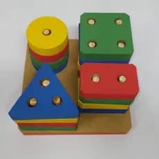 Prancha Brinquedo Educativo Base Pedagógica Formas Geométricas,  Brinquedo pedagógico de Madeira