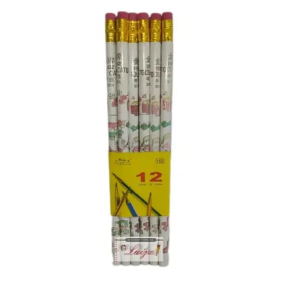 Lápis de escrever com borracha 12 unidades