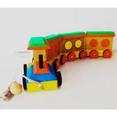 Trenzinho de madeira 40cm, brinquedo pedagógico, trenzinho fechado, Trem de Madeira