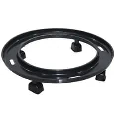 SUPORTE DE PLASTICO PARA BOTIJÃO COM RODINHAS PRETO 6X29CM COM RODINHAS