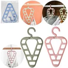 CABIDE ORGANIZADOR DE ROUPAS TRIANGULAR DE PLASTICO COM 9 FUROS COLORS 19X14CM