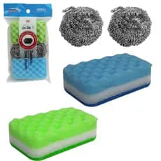 KIT ESPONJAS COMPLETO – LIMPEZA EFICIENTE PARA SUA COZINHA!