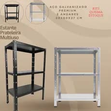 Kit 2 Estantes Prateleira Multiuso 2 Andares Queima Estoque