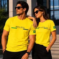 Camiseta Brasil Unissex Estampada  Algodão Conforto  Streetwer Premiu Linda