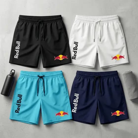 Bermuda Masculina Red Bull Tactel Premium Antiodor Fitness Academia Conforto Top