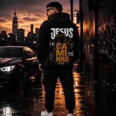 Moletom Canguru Com Estampa Jesus é o Caminho Unissex Blusa de Frio Com Capuz Masculino e Feminino