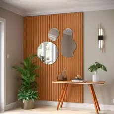 Kit 50 Painéis Ripados MDF 45x11cm Revestimento Decorativo para Parede