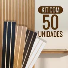 Kit Até 50 Placas de Painel Ripado para Parede MDF Revestimento Autocolante