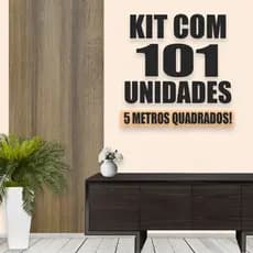 Kit de até 101 Revestimentos Amadeirado Placa Painel decorativo MDF 45x11 cm M²