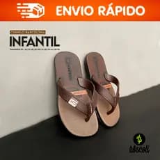 Chinelo Infantil Menino Chinelo de Dedo Danper  Marrom Barcelona
