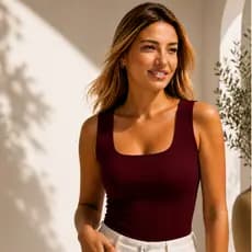 Blusa Regata  Feminina Lisa  Elagante  Decote Quadrado Básica  Casual Moda Suplex Verão 2026 Academia Alta CompressãoTop