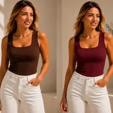 Blusa Regata Feminina  Lisa Decote Quadrado Reto Alça Larga Básica Confortável Forro Duplo Treino Estilosa