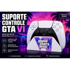 Suporte para Controle GTA VI + Chaveiro exclusivo | Base para Controle PS5, Xbox e PC | Decoração Gamer