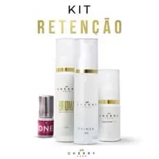 Kit Retenção Cola One + Bruma + Finalizador + Primer Para Extensão Cílios Profissional Cherry Lash