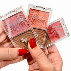 Blush e Contorno Duo Touch SP Colors | Paleta Facial 2 em 1 | Textura Aveludada e Alta Pigmentação