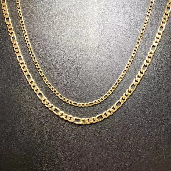 Colar de aço inoxidável/Corrente Dourado 60-70cm * 3mm-4mm/Colar masculino/Colar de Dourado/Corrente Aço 3x1