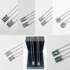 Escapulário Colar Aço Inox Cruz/Estrela de Davi/Nossa Senhora/São Jorge/Sao Bento/Jesus Fé Prata316L