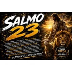 Bandeira  90x65 cm com 4 Ilhós  Qualidade para Caminhão,  salmo 23 LONA