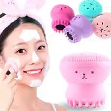 Escova Polvo de Limpeza Facial de Silicone – Esfoliante e Massageadora para Skincare Profundo