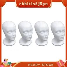 【 Cbbltltls5j8pn 】 4X Manequim De Espuma Feminino Modelo Cabeça De Peruca De Chapéu Stand Rack Branco