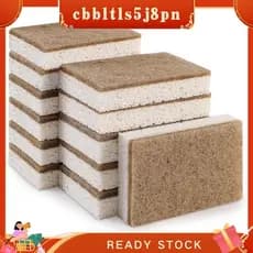 Esponjas Naturais Ecológicas Para Pratos , Pacote Com 12-Esponja De Cozinha Biodegradável Purificador De Coco Compostáve