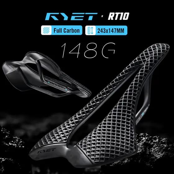 RYET 148g Ultraleve 3D Impresso Selim De Bicicleta De Carbono 243x147mm Para Corrida De Estrada Ciclismo Assento Almofad