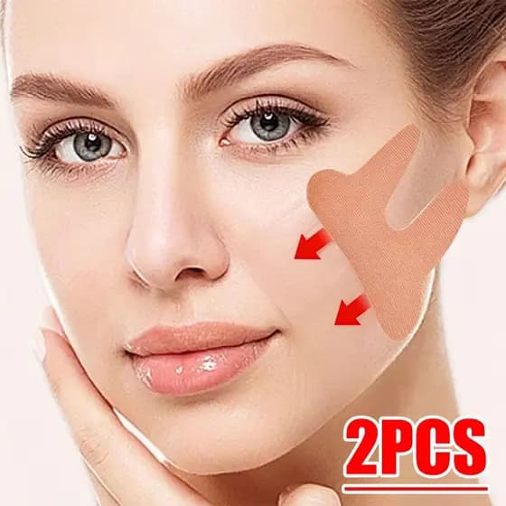 2 PCS/Haha Rindo Cinto de Treinamento Físico Facial em Forma de Braçadeira Cinto Elástico Facial para Dormir-Dia Noite D