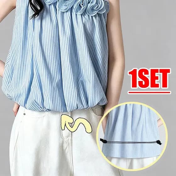 1 CONJUNTO/Roupas Longo Encurtado Encolhedor Corda Invisível - Quatro Estações Roupas Elásticas Cinto Encolhível - Longo