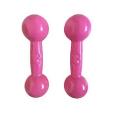 Halter Para Atividade Física Emborrachado 3kg Na Cor Rosa