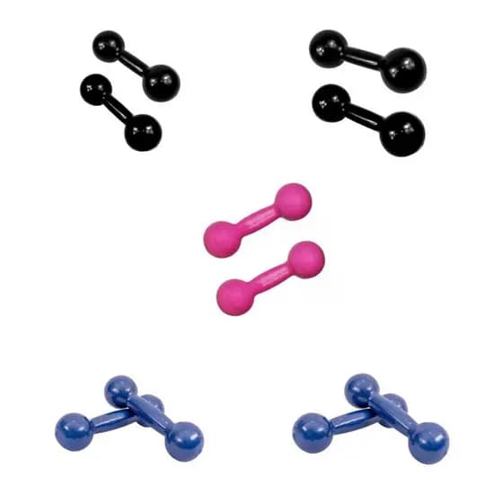 Kit Halteres Emborrachados 1kg + 2kg + 3kg + 4kg + 5kg