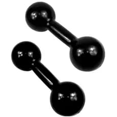 Bola de Peso Par de Halteres 4kg Emborrachado Cor Preta Para Musculação