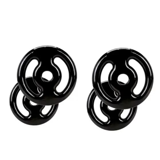 2 Pares de Anilhas 4 Unidades de Peso 2kg Preto Modelo Vazado