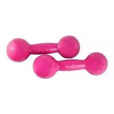 Par de Halteres Rosa em Formato Redondo 2kg P/ Treino de Musculação