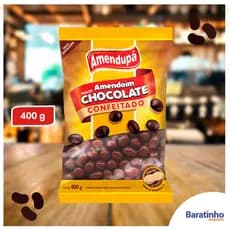 Pacote Amendoim Confeitado Chocolate Crocante Amendupã 400g