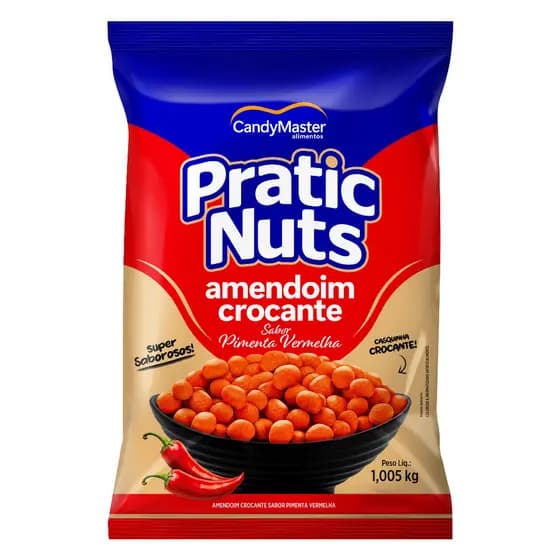 Amendoim Crocante Pimenta Vermelha Pratic Nuts 1,005KG