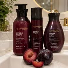 Kit Nativa Ameixa Negra: Body Splash 200ml + Hidratante Corporal 400ml + Óleo Corporal 200ml