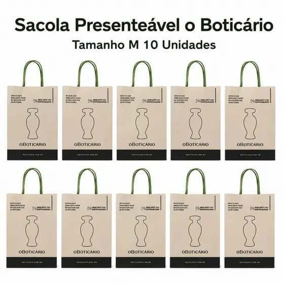 kit Sacola o Boticário Tamanho M (10 unidades)