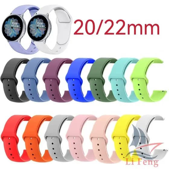 Pulseira Silicone Universal para Smartwatch – Tamanhos 20mm e 22mm