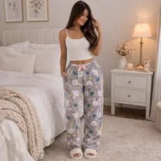 Calça Pijama Feminina Soft Peluciada Estampada Inverno Quentinha Confortável