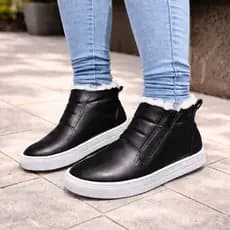 bota de pelinho lã sintética tênis de zíper quentinha para o inverno toda de pelo por dentro sapato tênis bota botinha