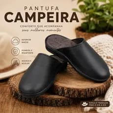 pantufa de pelo chinelo campeiro de casa forrado peludo inverno frio sapato masculina feminina