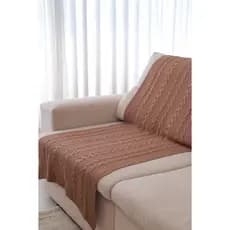 Manta Peseira Para Cama Sofa Quarto Sala Decorativa Tricô 180 x 60 cmm Tranças