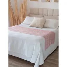 Peseira de Cama em Tricot Manta  Alta Qualidade Detalhes Trançados Para Cama De Casal 180x60cm