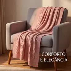Manta Tricot Sofá 180x60 Peseira Cama Decorativa Luxo Macia Trança Grossa