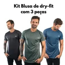 kit com 3 Blusas de Dry fit masculina para treino