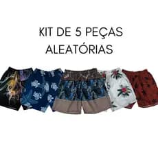 KIT DE SHORTS MAURICINHO COM 5 PEÇAS E ESTAMPAS ALEATÓRIAS