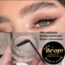 Gel Para Sobrancelha com Óleo de Rícino Pasta de Laminação + Escovinha Modeladora Look Natural